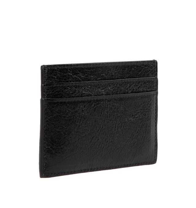 Image 2 of 3 - BLACK - Leather Monaco Card Holder has 4 card sots, BB logo hardware, and 1 bill pocket. L3.9 x H2.9 x W0.5 inches. 100% calfskin. Made in Italy.  