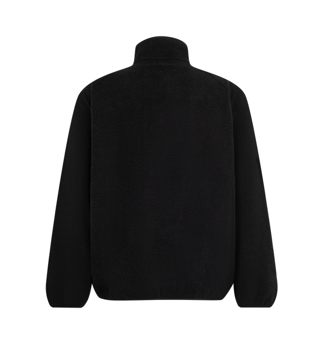 Image 2 of 2 - BLACK - A.Presse Men's Silk Fleece Half-Zip Pullover is crafted from pure silk fleece and features a half-zip neckline with a relaxed silhouette designed for exceptional comfort and warmth. Made entirely from fine silk fibers, this elevated pullover offers a soft, voluminous texture, natural luster, and lightweight insulation. Main Material: 100% Silk. Made in Japan. 