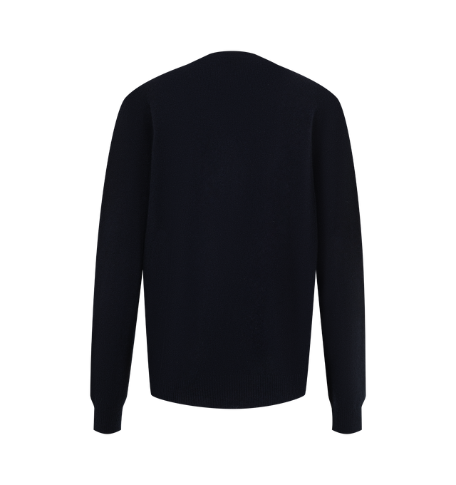 Image 2 of 2 - BLUE - The Row Women's Pihla Top is crafted from baby cashmere and features a classic V-neckline, long sleeves, and seamless construction for a clean, minimalist silhouette. This designer baby cashmere sweater combines exceptional Italian craftsmanship with a featherlight double-ply knit, offering luxurious softness, lightweight warmth, and effortless everyday elegance. Main Material: 100% Baby Cashmere. Made in Italy. 