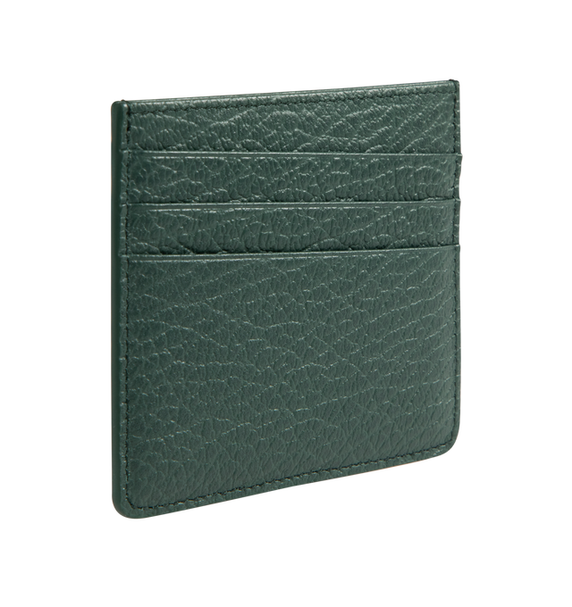 Image 2 of 3 - GREEN - MAISON MARGIELA Card Holder Slim 6cc featuring five card slots, one main compartment and 4 stitch signature. 100% Calf Leather. Made in Italy. 