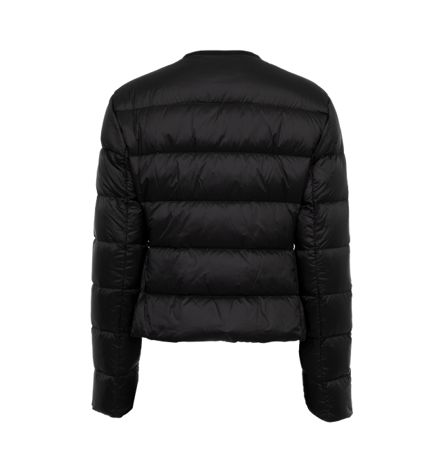 Image 2 of 3 - BLACK - MONCLER Laurine Short Down Jacket featuring nylon lger lining, down-filled, zipper closure, welt pockets and grosgrain trim. 100% polyamide/nylon. Padding: 90% down, 10% feather. 