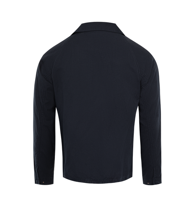 Image 2 of 2 - NAVY - ASPESI Micky Summer Jacket featuring three front patch pockets, one inner pocket, a zip closure, and a regular fit. 100% cotton. 