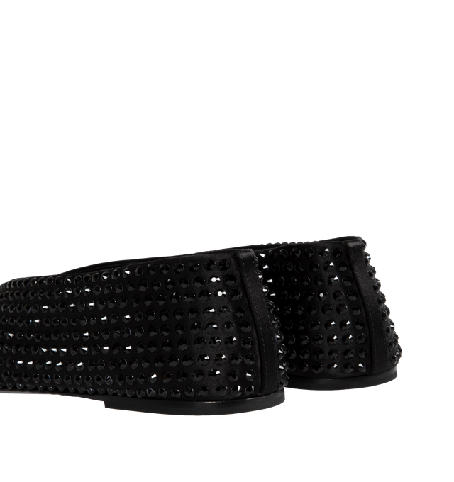 Image 3 of 4 - BLACK - KHAITE Marcy Embellished Flat featuring sateen flat with inky Swarovski crystals, a higher topline, textile upper and lining/synthetic sole. Made in Italy. 