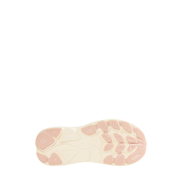 Image 4 of 5 - WHITE - HOKA Clifton 10 Sneaker featuring jacquard knit, reflective upper details, smooth MetaRocker, rearfoot-focused Active Foot Frame, CMEVA midsole, molded EVA sockliner and inherently durable abrasion rubber. 