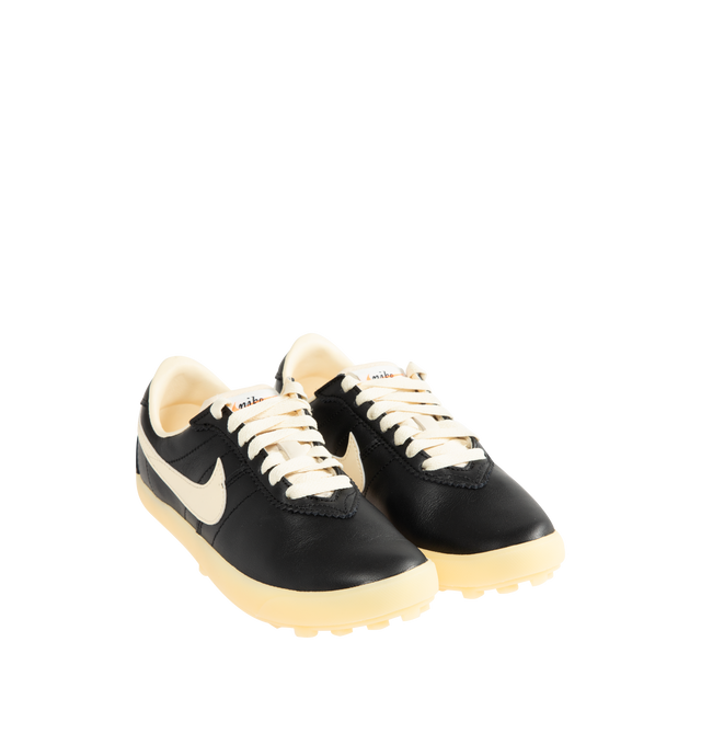 Image 2 of 5 - BLACK - NIKE Astrograbber Leather Sneaker featuring leather upper, rubber waffle outsole, low-cut silhouette, padded collar and foam midsole. 