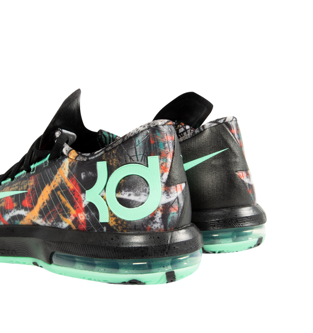 Image 3 of 5 - MULTI - NIKE KD VI Sneaker featuring retro edition of the KD 6, Kevin Durant's sixth signature model from 2013, sleek low-profile silhouette with an asymmetrical lacing system, lightweight synthetic upper with Flywire support cables, signature Nike and KD branding on the upper and tongue, Zoom Air cushioning in the forefoot and rubber outsole. 