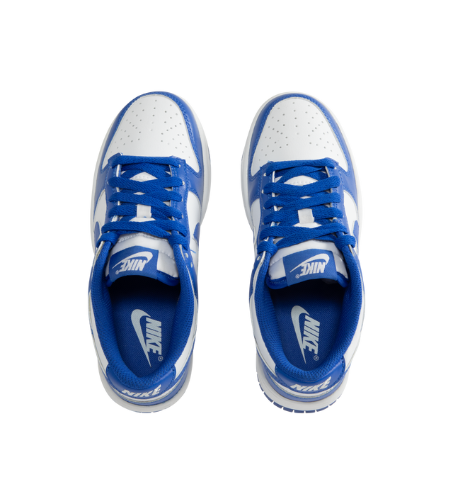 Image 5 of 5 - BLUE - NIKE Dunk Low Retro Sneaker featuring synthetic leather upper, foam midsole, rubber outsole with classic pivot circle, padded collar and perforated toe box. 
