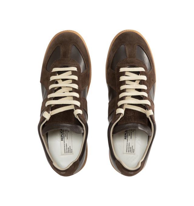 [MAISON MARGIELA] LOGO SNEAKERS ☆ Maison Margiela Paint-Splattered Suede and Mesh Sneakers