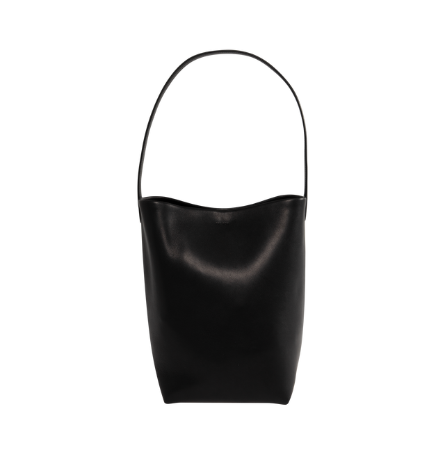 Image 1 of 3 - BLACK - THE ROW Park N/S Medium Tote Bag is crafted from supple leather and features a rounded shape, an interior toggle closure and top handle. 1" x 13" x 6". Leather. Made in Italy. 