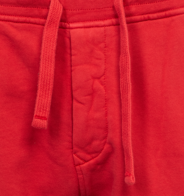 Image 4 of 4 - RED - STONE ISLAND Bermuda Shorts featuring regular fit, in-seam hand pockets, one back pocket with hidden snap fastening, patch pocket on the left leg bearing the Stone Island badge with hidden zipper closure, elasticized waist with outer drawstring and zipper closure. 100% cotton. 