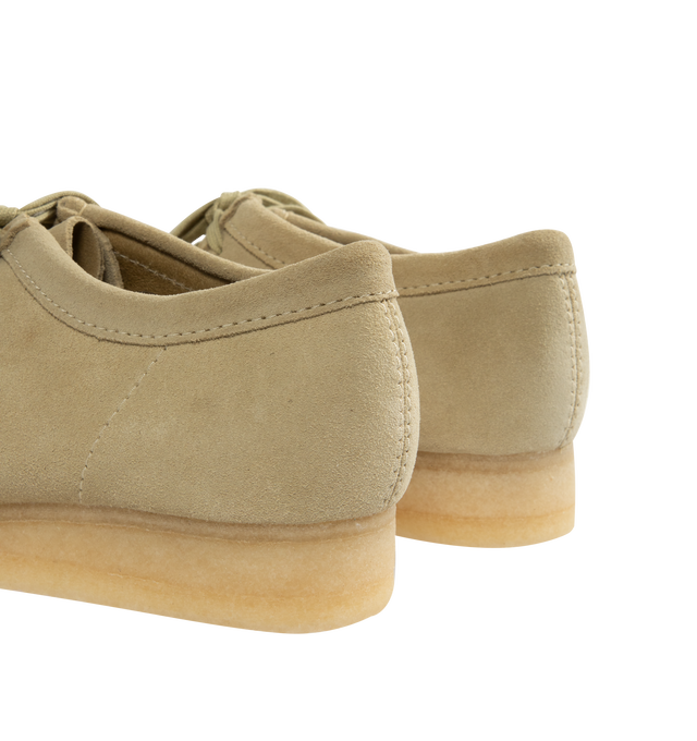 Image 3 of 4 - BROWN - CLARKS Wallabee Shoes featuring lace-up style, suede uppers, smooth natural rubber pebble crepe sole and finished with two Clarks Originals fobs. 