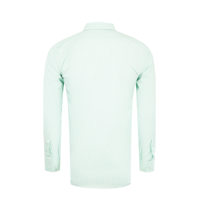 Image 2 of 2 - GREEN - TOM FORD Striped Cotton-Poplin Shirt featuring button-down closure, button cuffs, stripes throughout and classic collar. 100% cotton. Made in Italy. 