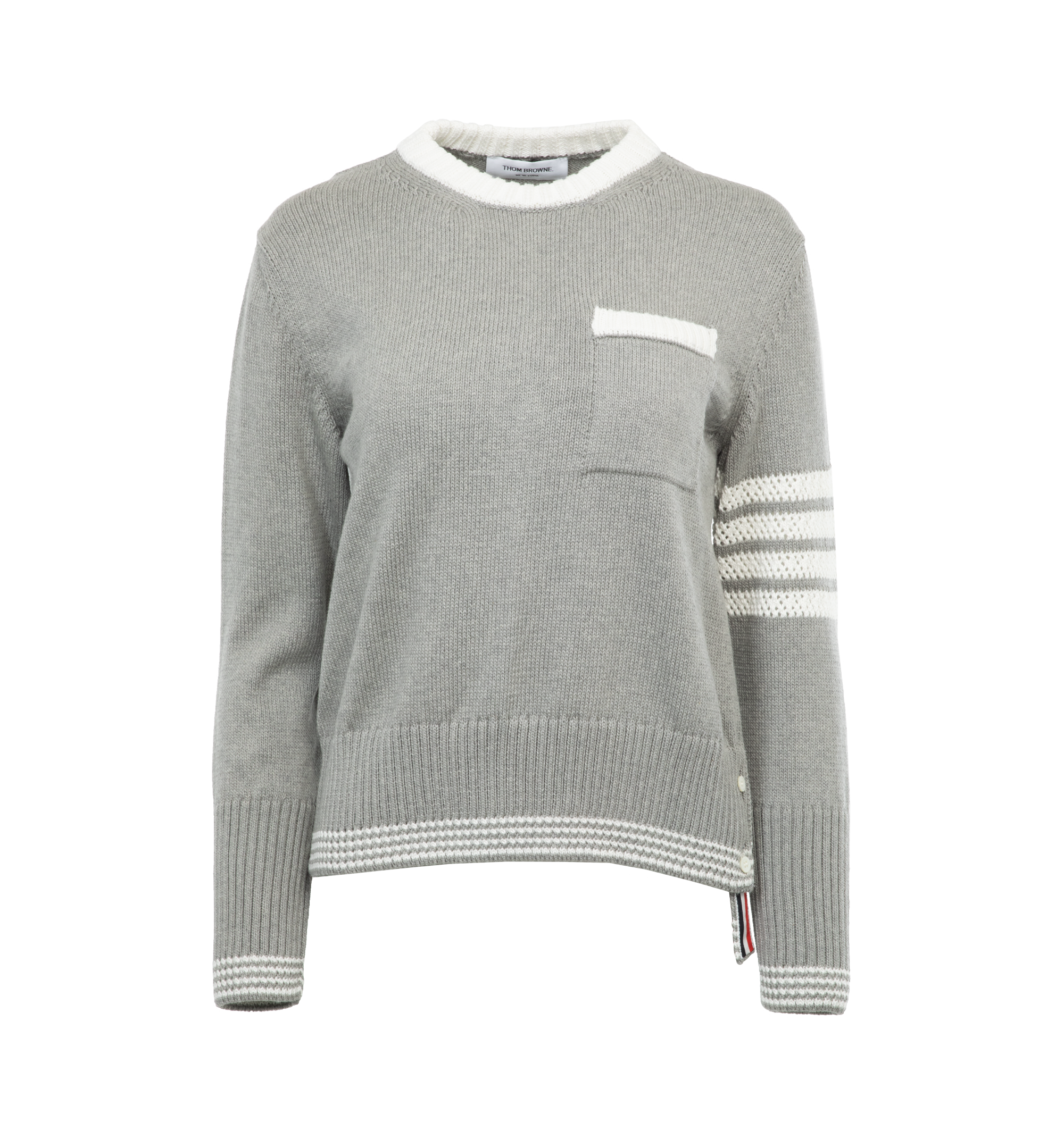 Thom Browne back tricolour stripe sweatshirt - White