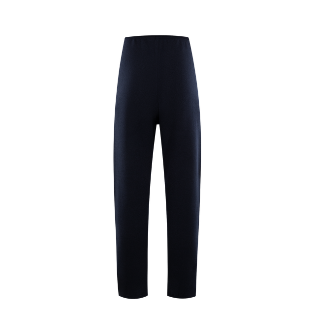 Image 2 of 3 - NAVY - THE ROW Teo Pant featuring mid-rise pant in cashmere-cotton French terry with slightly tapered leg, drawstring waist, and side seam pockets. 69% cashmere, 31% cotton. Made in Italy. 