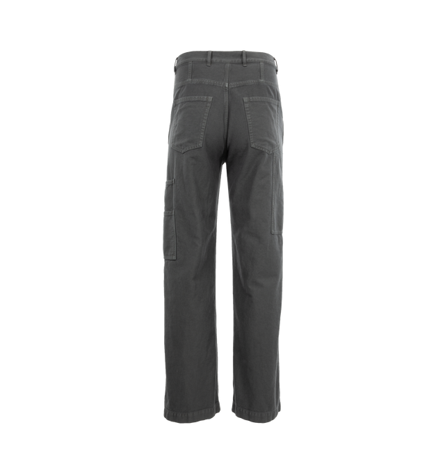 Image 2 of 3 - GREY - DRIES VAN NOTEN Utility Pants featuring belt loops, side pockets, utility pocket, back patch pockets, concealed zip fly and button closure. 