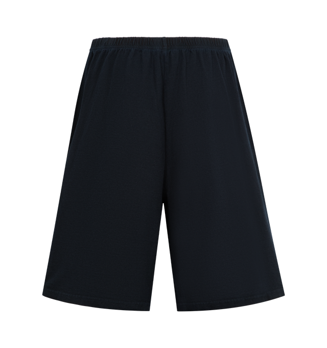 Image 2 of 3 - BLUE - THE ROW Larissa Short featuring mid-rise pull-on short in Japanese indigo-dyed jersey with relaxed fit and elastic waist. 100% cotton. Made in Japan. 