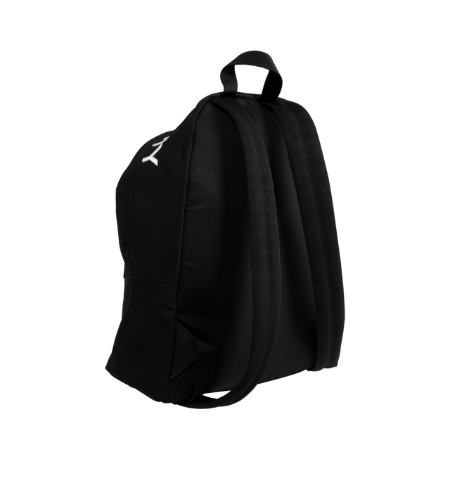 Image 2 of 3 - BLACK - GIVENCHY Essential U Backpack has an embroidered logo, single handle top, front two-way zipper, zip fastening pouch pocket, and two adjustable shoulder straps. 66% polyamide, 26% cotton, and 8% polyurethane.  