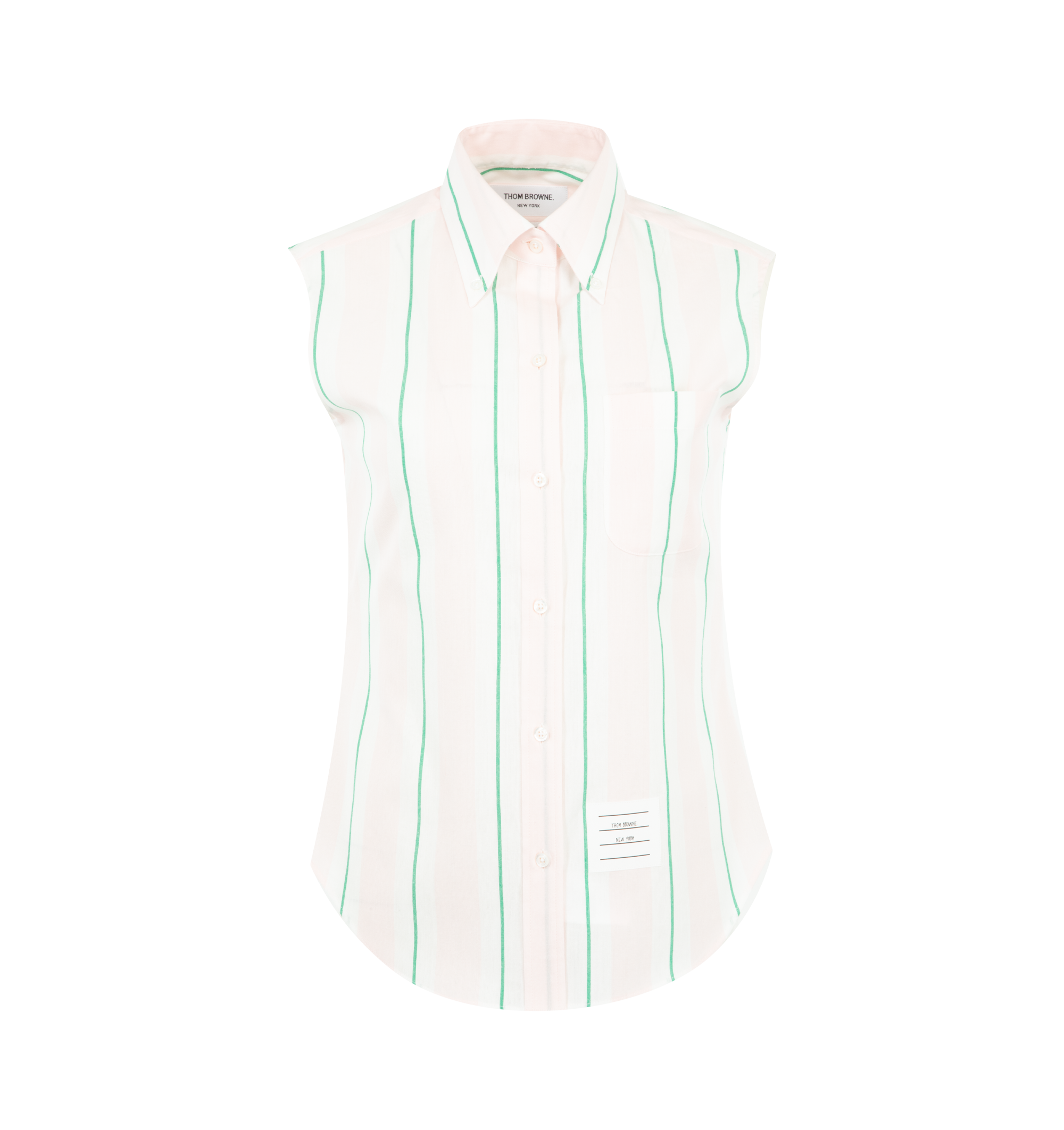 MADRAS COTTON STRIPED SLEEVELESS SHIRT