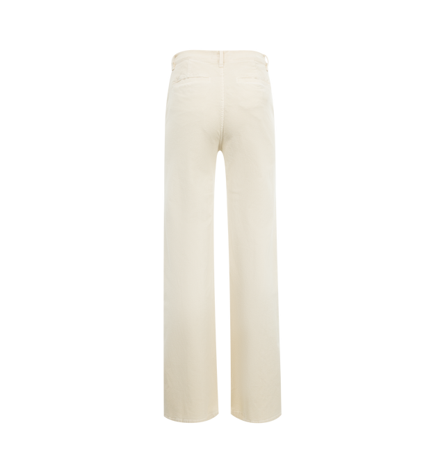 Image 2 of 3 - WHITE - NILI LOTAN Anna Pant featuring high-rise wide leg pant in Italian brushed stretch twill cotton, side slant pockets, back welt pockets, back darts, zip fly, button closure and belt loops. 98% cotton, 2% elastane. Made in USA. 