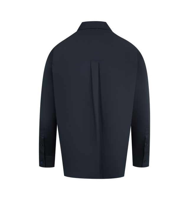 Image 2 of 2 - NAVY - LOEWE Shirt in medium-weight cotton twill featuring regular fit, regular length, classic collar, button front fastening, buttoned cuffs, chest patch pocket and two-tone Anagram embroidery placed on the chest. Cotton. Made in Italy. 