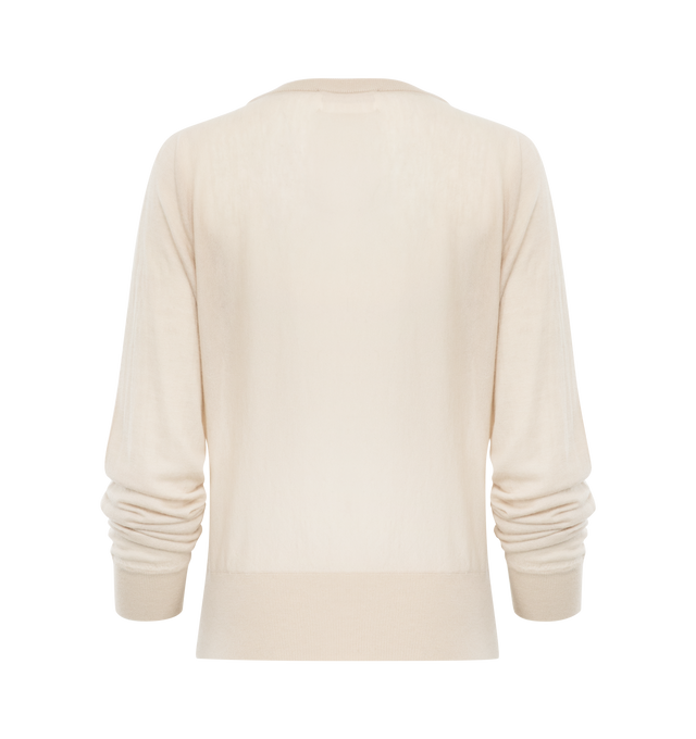 Image 2 of 2 - NEUTRAL - EXTREME CASHMERE Elleni Sweater featuring long-sleeved cashmere top with a subtle bat sleeve, cropped, a super-fine and soft fibre in an extraordinarily lightweight knit. 100% cashmere. 