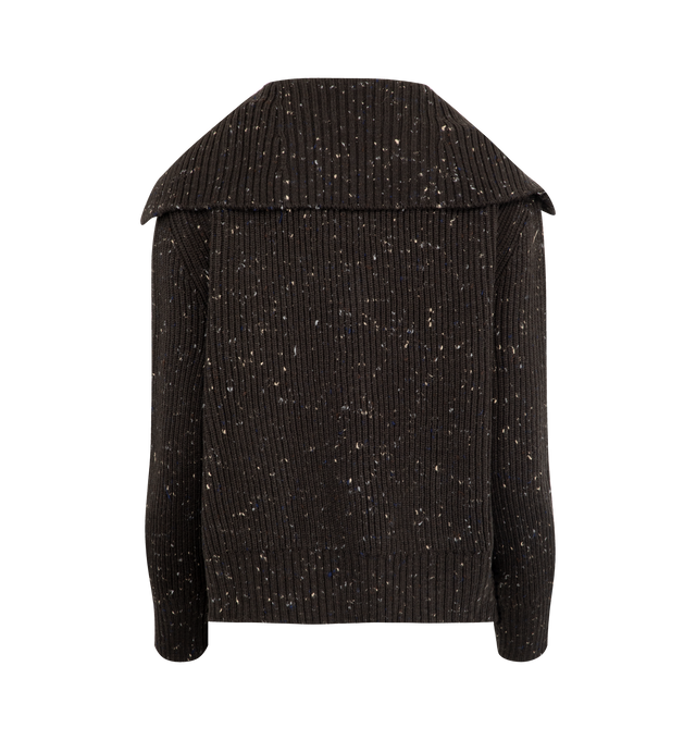 Image 2 of 2 - BLACK - BOTTEGA VENETA Wool English Rib Cardigan featuring metal knot buttons, English rib and relaxed fit. 98% wool, 2% viscose. Made in Italy. 