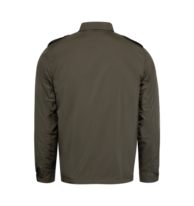 Image 2 of 2 - GREEN - ASPESI Field Shirt featuring military-inspired shirt, zip front fastening, two flap patch pockets on the chest and a classic collar.  
