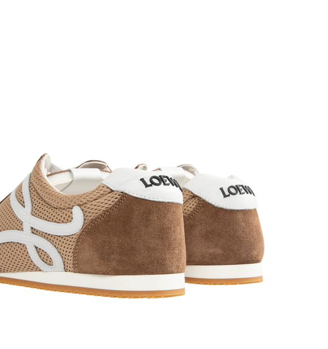 Image 3 of 5 - BROWN - LOEWE Ballet Runner 2.0 in suede and mesh featuring an asymmetrical toe shape, a sock-like internal structure, a lightweight rubber outsole that extends to the toecap, 20mm heel, L monogram at the side, embossed Anagram on the tongue and injected rubber LOEWE on the heel tab. Suede/mesh. Made in Italy. 