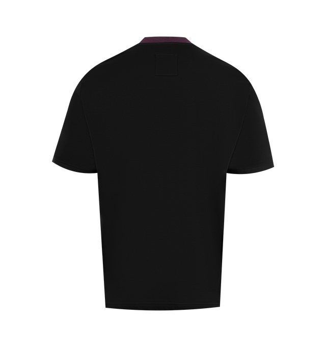 Image 2 of 2 - BLACK - LANVIN Logo T-Shirt featuring lightweight jersey, embroidered logo, crew neck, short sleeves and straight hem. 100% cotton. 