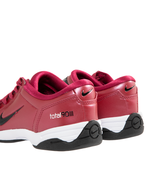Image 3 of 5 - RED - NIKE Total 90 Sneaker featuring original quilted upper, asymmetrical lacing, synthetic leather upper with Total 90 logos on each side, padded collar and flat rubber outsole.  