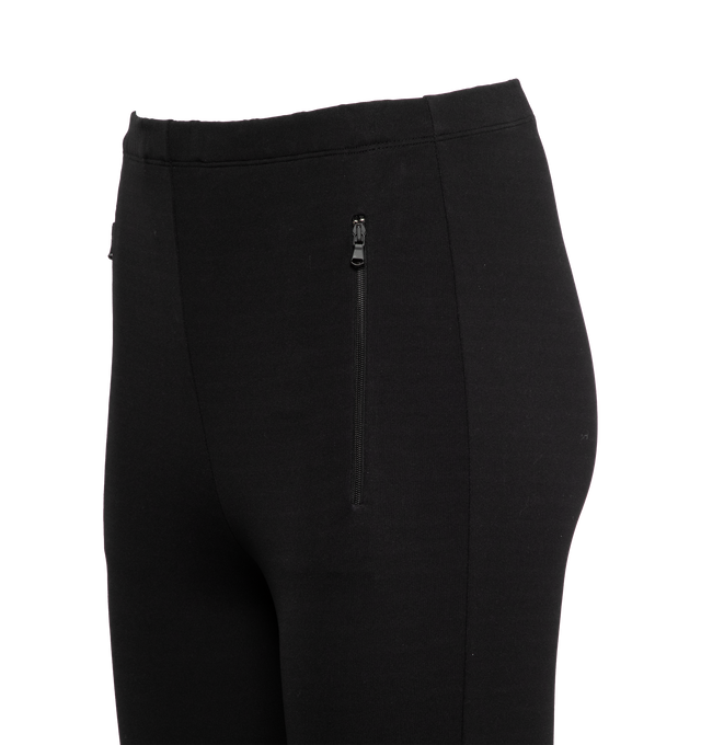 Image 3 of 3 - BLACK - WARDROBE.NYC Crop Leggings featuring mid-weight compression jersey, covered elastic at waist and zip hip pockets. 65% viscose, 30% polyamide, 5% elastane. Made in Portugal. 