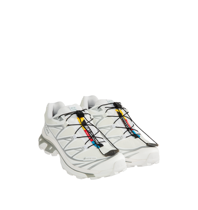 Image 2 of 5 - WHITE - SALOMON XT-6 GTX Sneaker featuring quickLACE system, synthetic and textile upper, rubber outsole, agileChassis System and molded OrthoLite sockliner. 