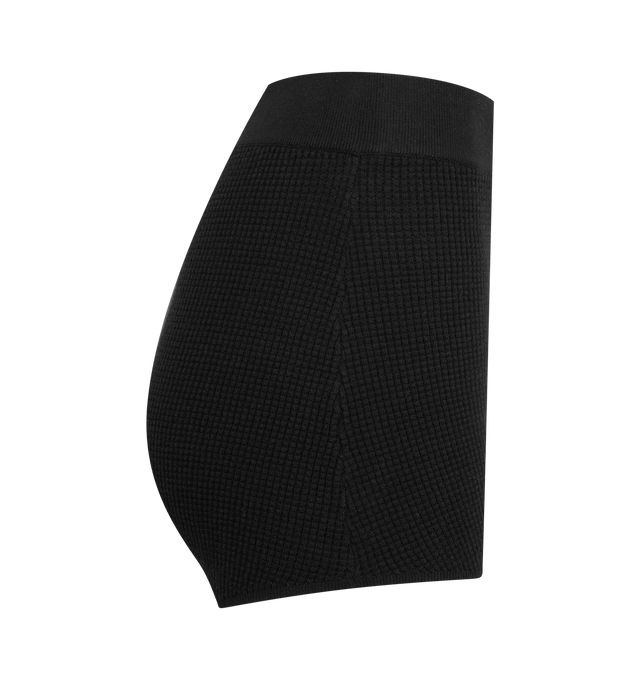 Image 3 of 3 - BLACK - FEAR OF GOD ESSENTIALS Shorts featuing rib-knit texture, elasticated waistband, straight hem, logo label. 88% polyester, 12% nylon. 