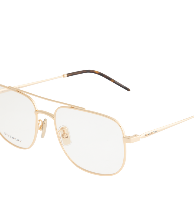Image 3 of 3 - GOLD - GIVENCHY City Sunglasses featuring adjustable nose pads, logo signature engraved on both temples and thin, tapered arms. 100% UVA/UVB protection. 