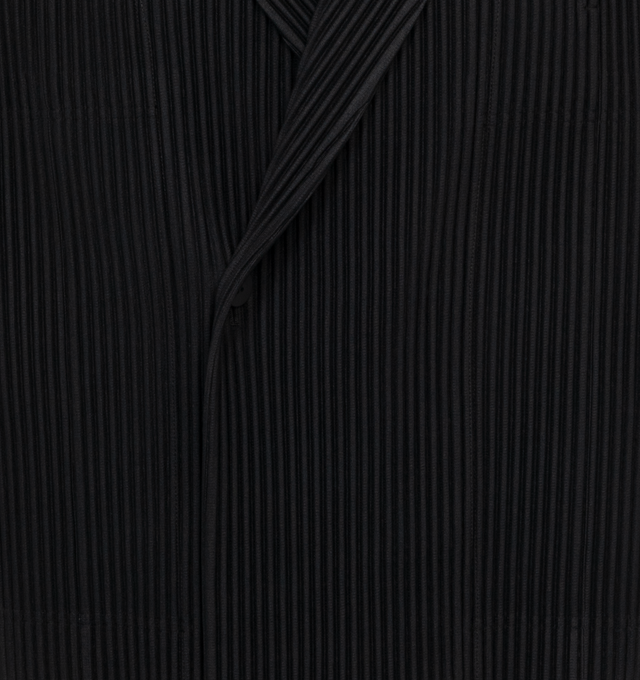 Image 3 of 3 - BLACK - ISSEY MIYAKE Tailored Pleats 2 Blazer featuring notched lapel, button closure, seam pockets, single-button surgeon's cuffs, central vent at back hem and partial satin lining. 100% polyester. Made in Philippines. 