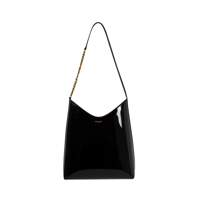 BLACK - Saint Laurent Rigid and spacious hobo bag with embossed Saint Laurent Paris signature. Features a leather shoulder strap with Cassandre chain detail and includes a zip pouch embossed with Saint Laurent Paris signature and attached to the bag's interior by a strap.  100% calfskin leather with leather lining and bronze tone hardware. Measures 9.4" X 11.4" X 1.2"3.9" inches with strap drop 12.6".Made in Italy. 