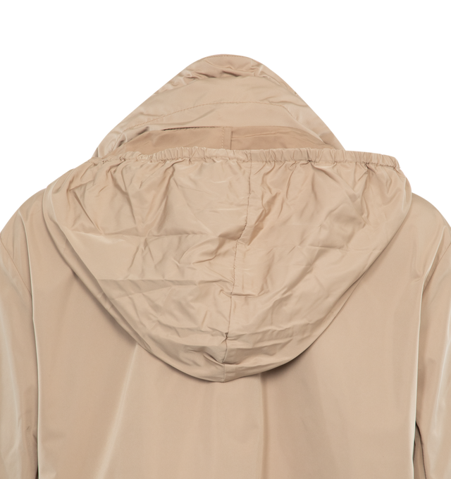 Image 3 of 3 - BROWN - MONCLER Enet Parka featuring technical twill, technical twill lining, pull-out hood, zipper closure, zipped pockets, cuffs with metal snap buttons, waistband and collar with drawstring fastening and felt logo patch. 100% polyester. Lining: 100% polyester. Made in Moldova. 