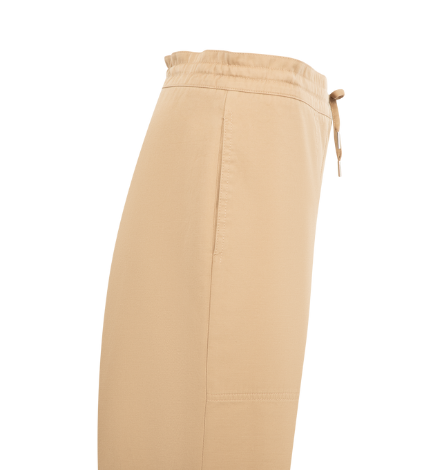 Image 3 of 3 - BROWN - THE ROW Mende Pant featuring front drawstring tie closure, elasticized waistband, side seam pockets and midweight gabardine fabric. 95% cotton, 5% goat cashmere. Made in Italy. 