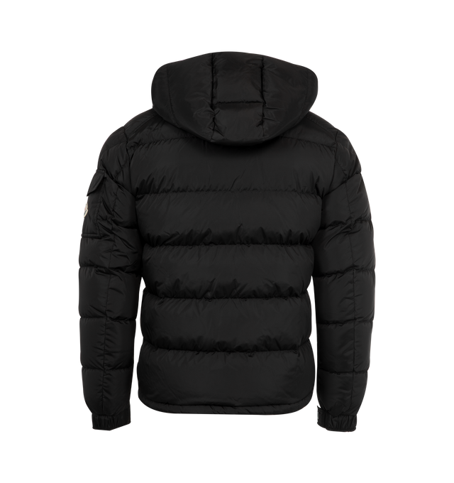 Image 2 of 4 - BLACK - MONCLER Maya Jacket featuring nylon lger lining, down-filled, detachable and adjustable hood, zipper and snap button closure, zipped pockets, patch pocket with snap button closure on the sleeve and adjustable hem with drawstring fastening. 100% polyamide/nylon. Padding: 90% down, 10% feather. 