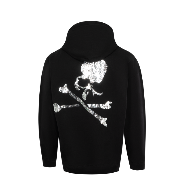 Image 2 of 3 - BLACK - MASTERMIND JAPAN Logo Hoodie featuring logo print to the front, skull print to the rear, drawstring hood, drop shoulder, long sleeves, front pouch pocket and ribbed cuffs and hem. 100% cotton. 