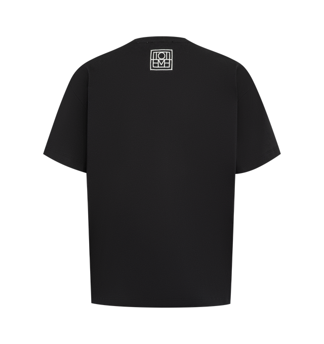 Image 2 of 2 - BLACK - The Toteme Women's Garderob tee has a relaxed silhouette and petite proportions. To enhance its classic appeal, it's crafted from light jersey thats washed for a soft, lived-in feel, wrapping the body with a sense of intimacy and familiarity. We like pairing it with a fine chain to complement the simple crew neck. 
