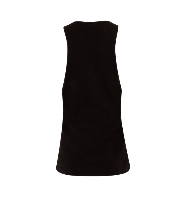 Image 2 of 2 - BLACK - Saint Laurent cashmere tank top with plunging scoop neckline and arm openings. 100% cashmere. Made in Italy. 