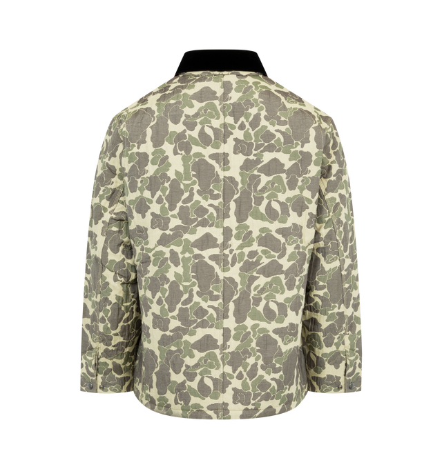 Image 2 of 2 - GREEN - CARHARTT WIP Tapestry Chore Coat featuring velvet top collar, double-stitched, front closure with branded buttons, four pockets, one with flap and button, adjustable cuffs, interior chest pocket and square label. 78% cotton, 21% polyester, 1% nylon. Lining: 100% nylon (diamond-quilted). 