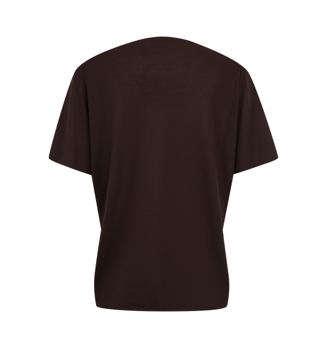 Image 2 of 2 - PURPLE - The Row Women's Oto Top is crafted from a luxurious material and features refined short sleeves, and a minimalist silhouette for effortless layering and everyday wear. Materials: 97% Cashmere, 2% Polyamide; 1% Elastane. Made in Italy. 