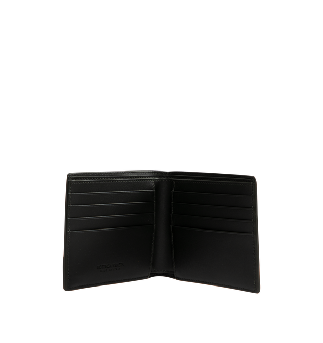 Image 3 of 3 - GREEN - Bottega Veneta Partafoglio Intrecciato Bi-Fold Wallet has 8 card slots, 2 bill compartments, and 2 additional pockets. 3.7 H X 4.3 W X 0.4 D inches. 100% calfskin. Made in Italy.  