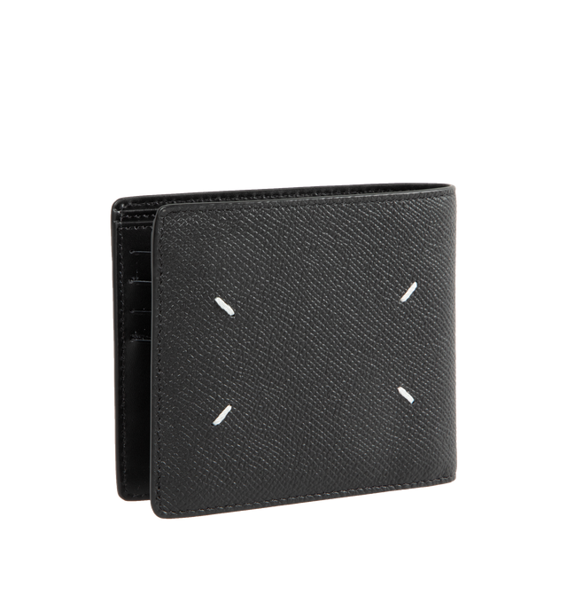 Image 2 of 3 - BLACK - MAISON MARGIELA Slim Wallet 2 featuring printed logo details, stitching details and internal card slots. 100% calfskin. Made in Italy. 