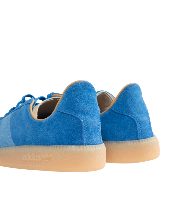 Image 3 of 5 - BLUE - Adidas Mens BW Army Decon Shoes are crafted from leather with premium suede overlays. Features a regular fit, lace-up closure, leather sockliner, rubber outsole, and Trefoil and adidas logo detailing on the tongue, sockliner, and tooling. Upper: Leather with Suede Overlays; Sockliner: Leather; Outsole: Rubber. Made in Vietnam. 