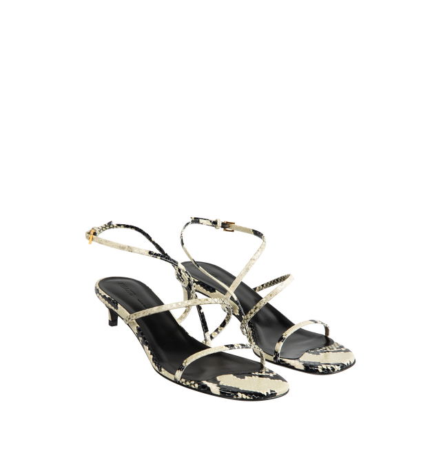 Image 2 of 4 - MULTI - Khaite Loop Kitten Heel Sandals have a squared toe, adjustable ankle straps, and kitten heels.  