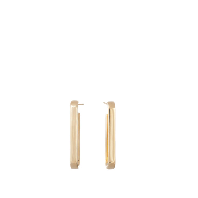Image 2 of 2 - GOLD - SIDNEY GARBER 18k Yellow Gold Paperclip Hoop Earrings. 18k Yellow Gold. 