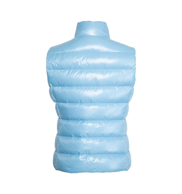 Image 2 of 3 - BLUE - MONCLER gilet puffer vest with down fill, standup collar, two-way zip-front closure and embroidered logo patch. 